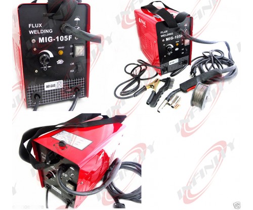  MIG 105 FLUX CORE WIRE MIG WELDING MACHINE 90AMP NO GAS WELDER w/Cooling Fans 